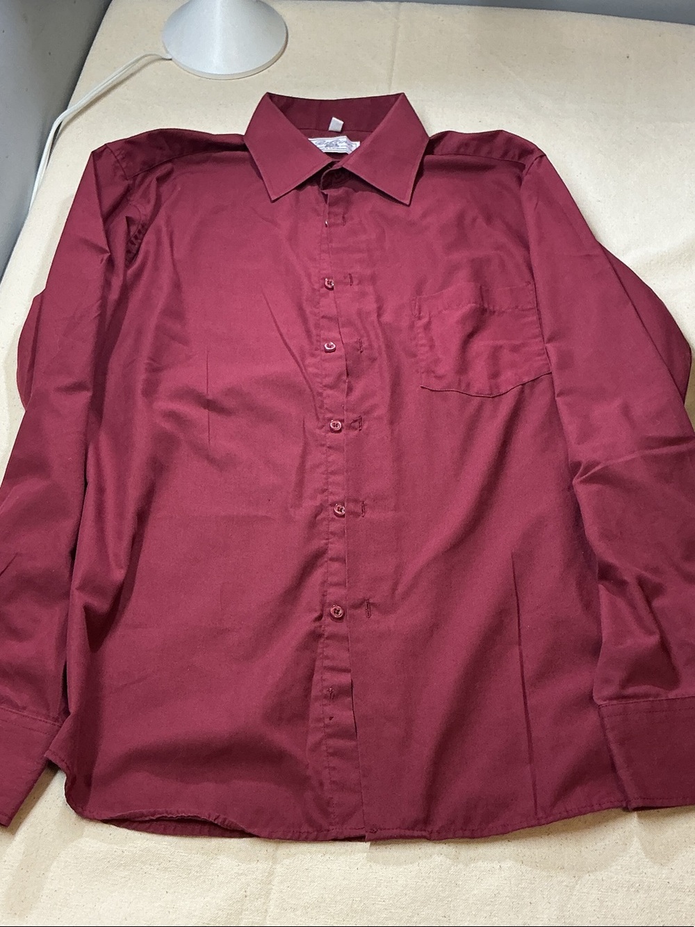 Men's Long-Sleeve Dress Shirt in Burgundy